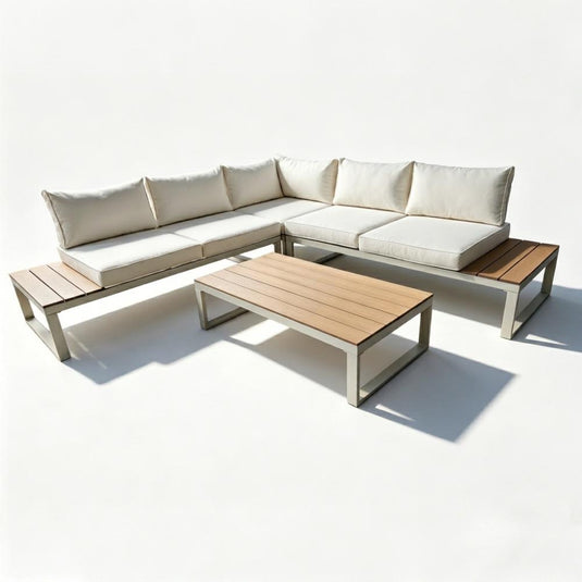 Set de Terraza Amalfi, Beige, con Diseño Inteligente, Minimalista y Funcional