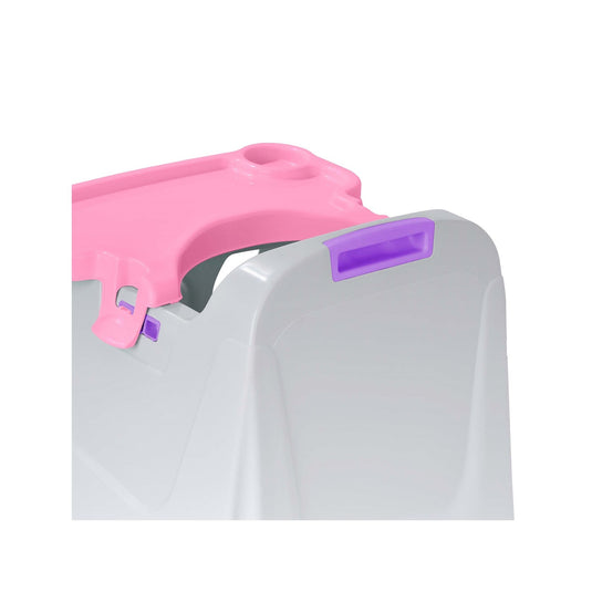 Silla Comedor Bebe color gris hielo rosado
