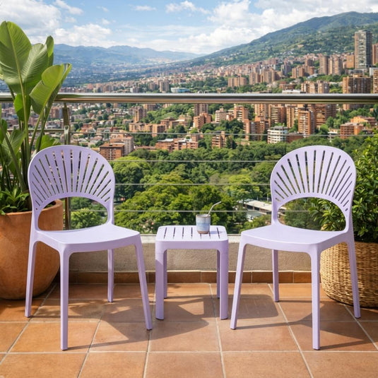 Set de 4 Sillas Paraíso, Color Lila, con Espaldar y Diseño Moderno