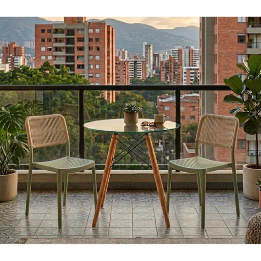 Silla Austin, Color Verde Olivo, con Espaldar Tejido