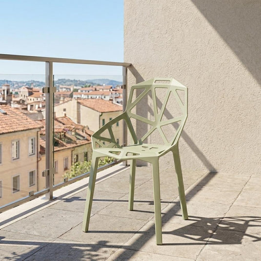 Silla Roxy, Color Verde, con Espaldar y Diseño Moderno