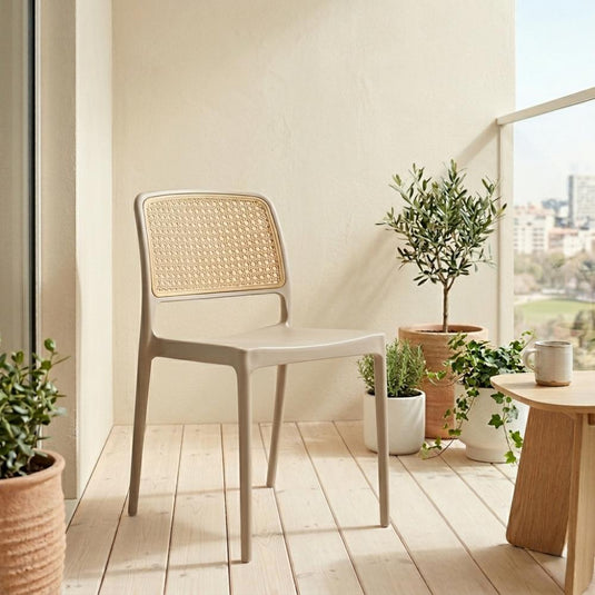 Silla Texas, Color Taupe y Beige, con Espaldar Transpirable
