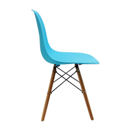 Kit por 2 sillas Eames Patas En Madera para comedor, sala, restaurante - Azul