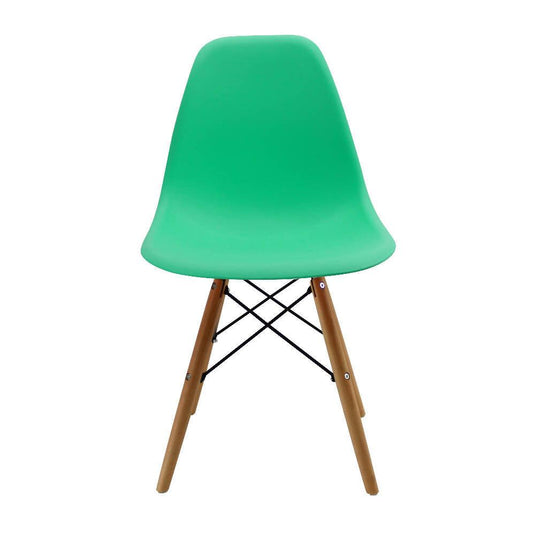 Kit por 2 sillas Eames Patas En Madera para comedor, sala, restaurante - Verde Menta