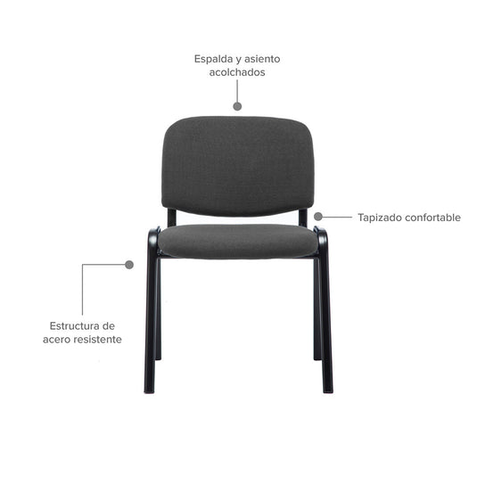 Silla Interlocutora Isósceles Eco, Negro