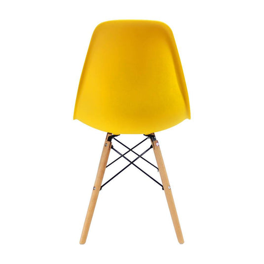 Kit por 2 sillas Eames Patas En Madera para comedor, sala, restaurante - Amarilla