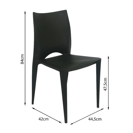 Silla Zoé Para Sala, Comedor, Jardin - Negra