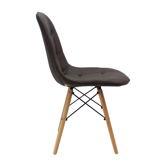 Kit por 2 Silla Botones Eames Acolchada - Café