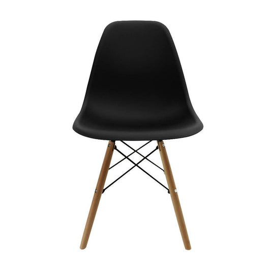 Kit por 2 sillas Eames Patas En Madera para comedor, sala, restaurante - Negras