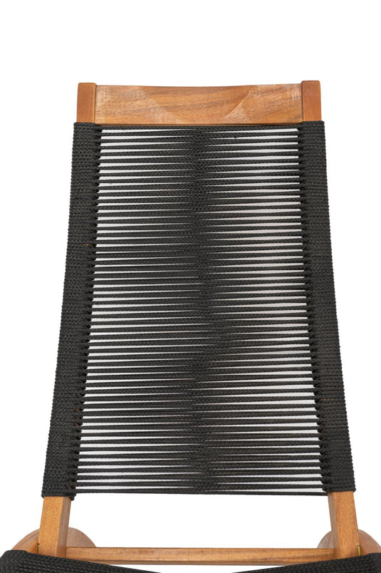 Set de 4 Sillas Plegable de Madera para Exterior Lomy, Negro, sin Brazos