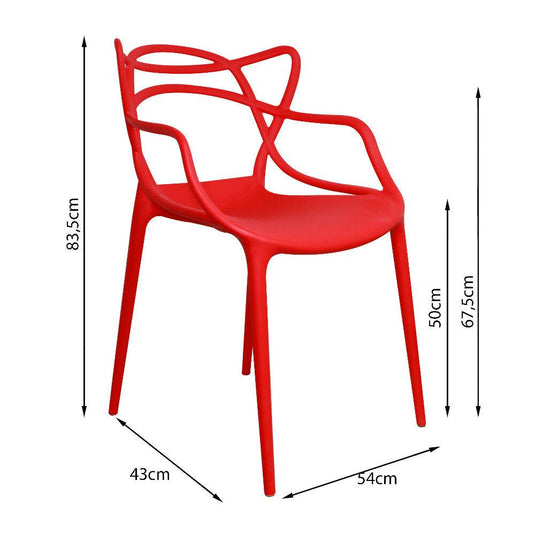 Kit por 2 Silla Solna Tipo Master Jardín - Rojo