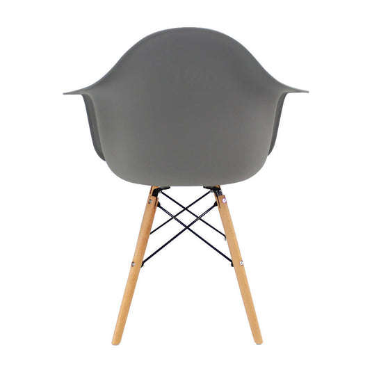 Silla Eames Con Brazos Patas en Madera - Gris