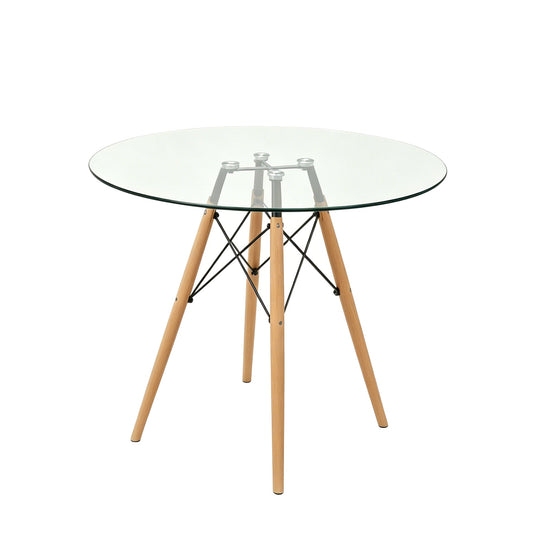 Combo para Sala Tanden, Incluye Mesa Redonda de Vidrio y 2 Sillas