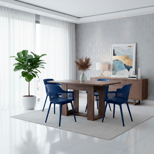 Combo Mash, Incluye Comedor y 4 Sillas En Color Azul