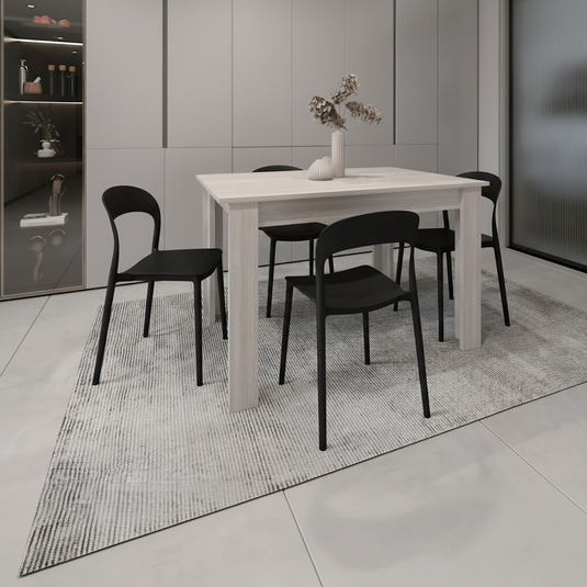 Combo Ergotex, Incluye Comedor y 4 Sillas en Color Negro
