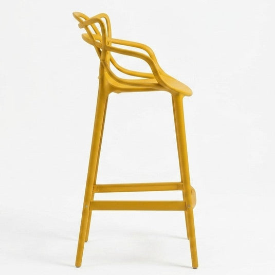Silla para Bar Palermo, Mostaza, con Reposa Pies Doble Propósito