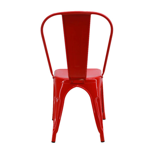 Kit por 4 Silla Tolix Metalica Para Comedor Restaurante - Roja
