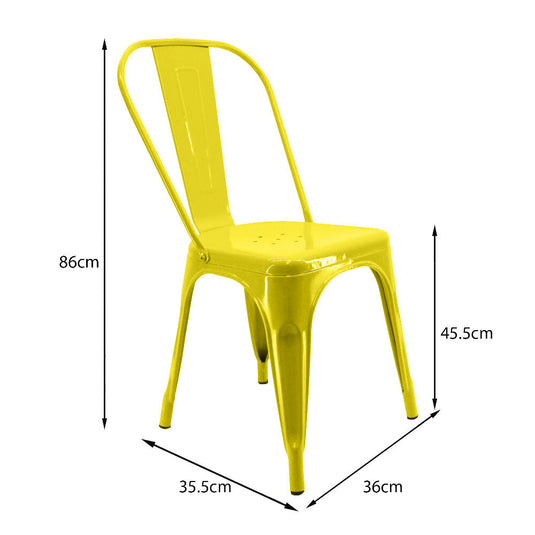 Kit por 4 Silla Tolix Metalica Para Comedor Restaurante - Amarillo