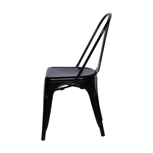 Kit por 2 Silla Tolix Metalica Para Comedor Restaurante -Negra
