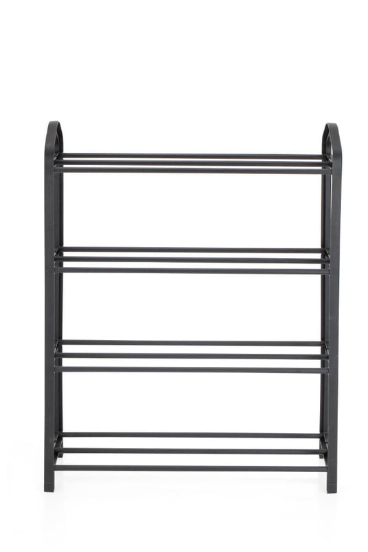 Zapatero organizador Tody, Negro, de 4 niveles con amplio espacio para 8 pares