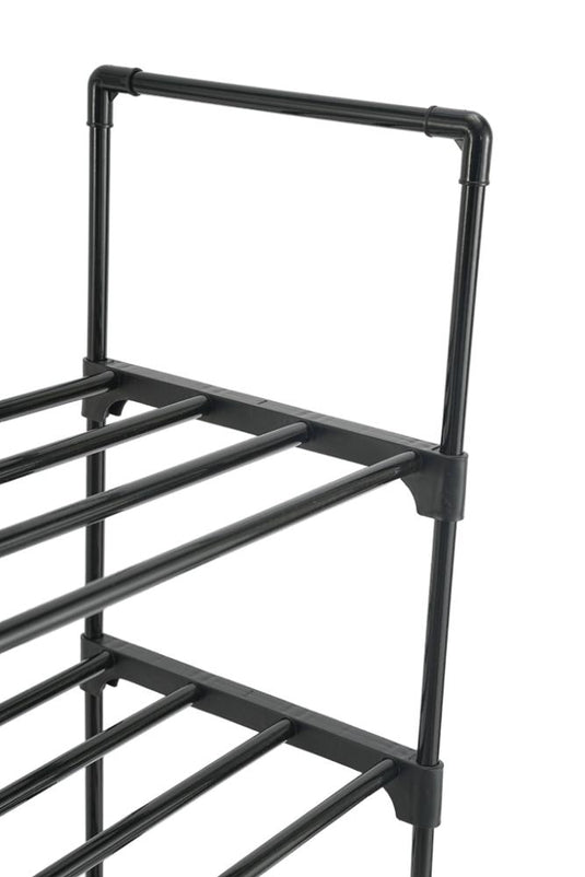 Zapatero organizador Kora, Negro, De 5 niveles con amplio espacio para 24 pares