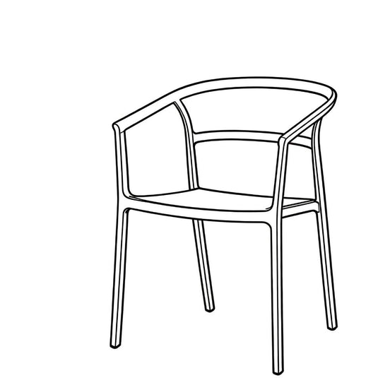 Set de 2 Sillas Porto, Negro, con Espaldar Minimalista y Diseño Moderno
