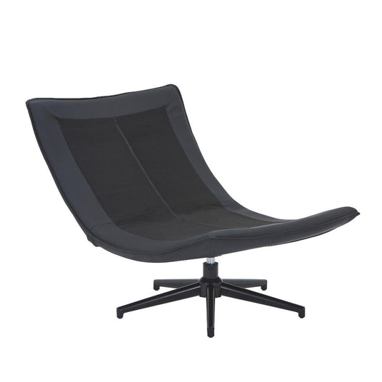 Poltrona Giratoria Marsella, Negro y Gris, Con Diseño Moderno