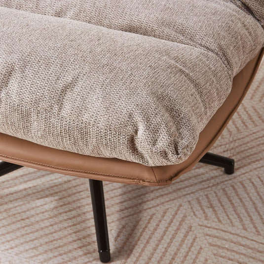 Poltrona Giratoria Marsella, Taupe y Beige, Con Diseño Moderno