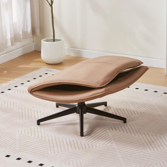 Poltrona Giratoria Marsella, Taupe y Beige, Con Diseño Moderno