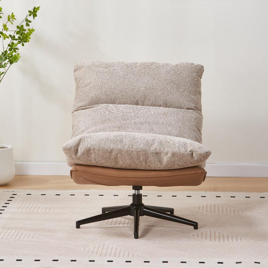 Poltrona Giratoria Marsella, Taupe y Beige, Con Diseño Moderno