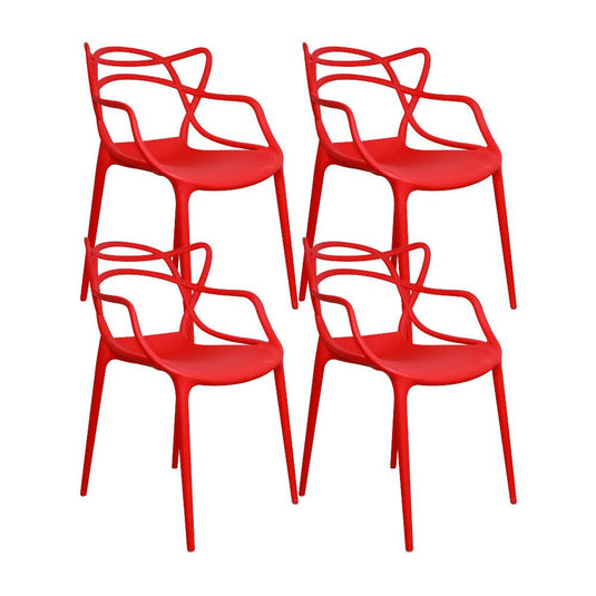 Kit por 4 Silla Solna Tipo Master Jardín - Rojo