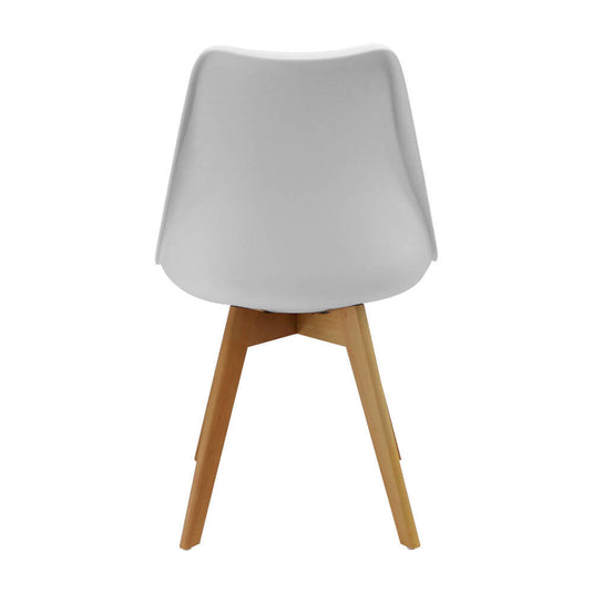 Kit Por 4 Silla Oslo Asiento Acolchado Patas en Madera - Blanca