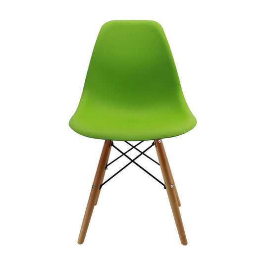 Kit por 4 sillas Eames Patas En Madera para comedor, sala, restaurante - Verde