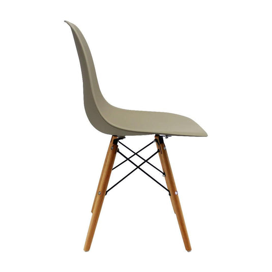 Kit por 2 sillas Eames Patas En Madera para comedor, sala, restaurante - Beige