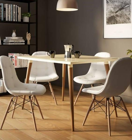 Silla Botones Eames Acolchada - Blanca