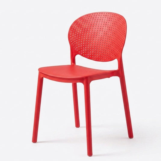 Set de 2 Sillas Florida, Color Rojo, con Espaldar y Diseño Moderno