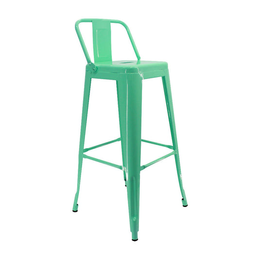 Butaco Alto Tolix Con Espaldar Tipo Bar - Verde Menta