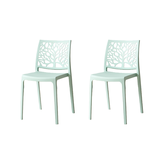 Set de 2 Sillas Harlem, Azul Claro, con Espaldar en Forma de Árbol y Diseño Minimalista