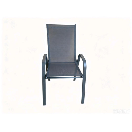 Set de 2 Sillas de Terraza Char, Gris, con Brazos y Patas de Metal