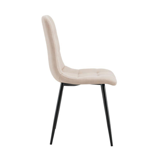 Set de 4 Sillas de Comedor Flex, Color Beige, con Espaldar y Diseño Moderno