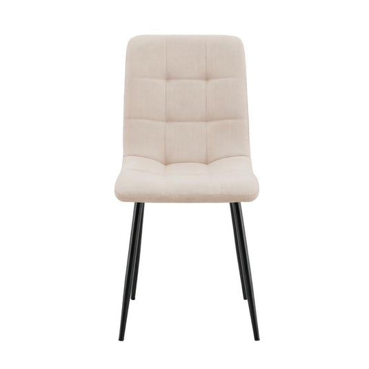 Set de 4 Sillas de Comedor Flex, Color Beige, con Espaldar y Diseño Moderno