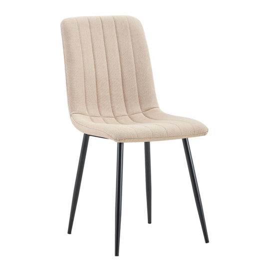 Set de 4 Sillas de Comedor Lusitano, Beige, con Espaldar y Diseño Moderno