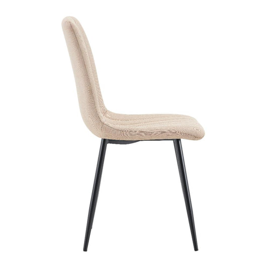 Set de 4 Sillas de Comedor Lusitano, Beige, con Espaldar y Diseño Moderno