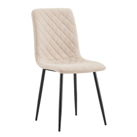 Set de 4 Sillas de Comedor Loretto, Beige, con Espaldar y Diseño Moderno