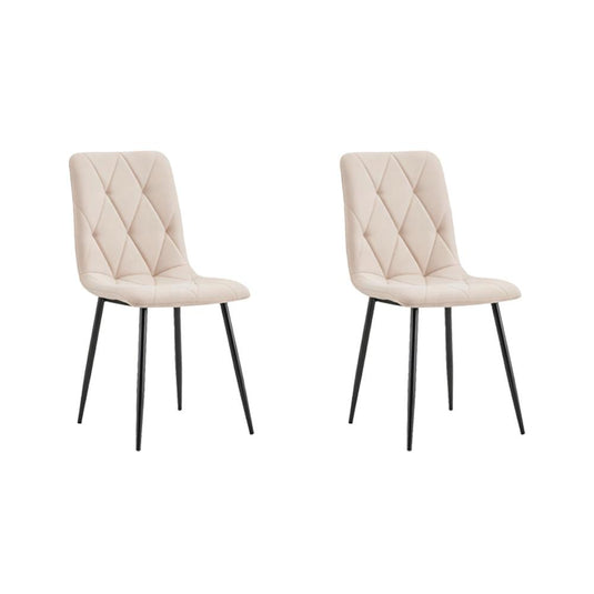 Set de 2 Sillas de Comedor Napoles, Beige, con Espaldar y Diseño Moderno