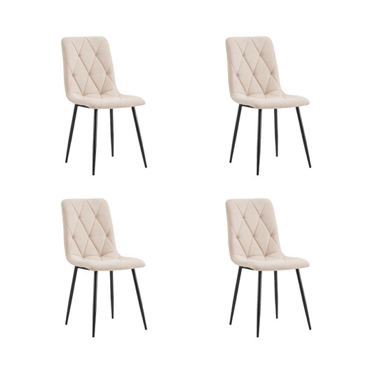 Set de 4 Sillas de Comedor Napoles, Beige, con Espaldar y Diseño Moderno
