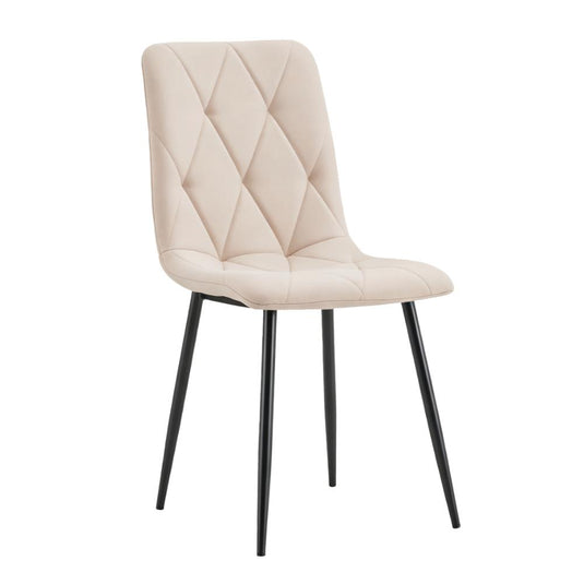 Set de 4 Sillas de Comedor Napoles, Beige, con Espaldar y Diseño Moderno