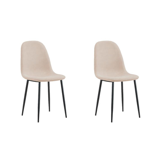 Set de 2 Sillas de Comedor Margarita, Beige, con Espaldar y Diseño Moderno