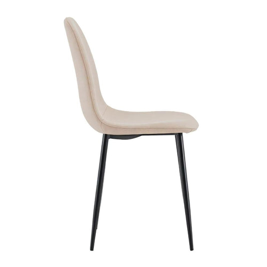 Set de 4 Sillas de Comedor Margarita, Beige, con Espaldar y Diseño Moderno