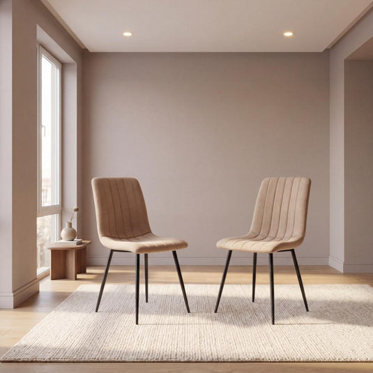 Set de 2 Sillas de Comedor Lusitano, Café, con Espaldar y Diseño Moderno